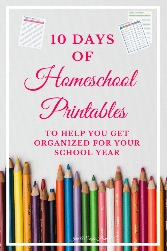 10 Days of Free Homeschool Printables! Come back each day in the series to grab a new free printable, along with tips on how to use it to plan and organize another homeschool year! I want you to feel equipped and prepared with these homeschool printables on hand. I've also teamed up with a group of talented bloggers to bring you all the best homeschool tips. #homeschool #homeschooling #homeschoolprintables #hstipsformoms #homeschoolplanner 