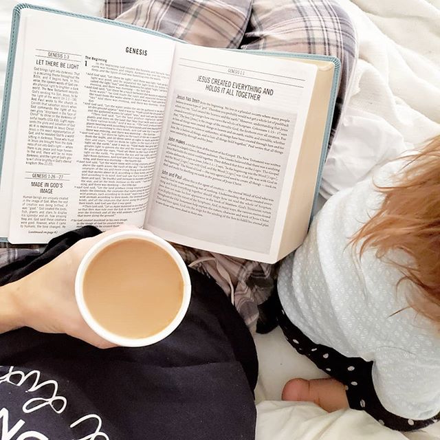 #Momlife 
Since the time change and this lovely stomach bug we are all battling, it's been hard to wake up as early as usual. 😩😴 I have to fight the urge to wake up and get to work right away. But I know from experience, what I do during the first hour of my day sets the tone for the rest of the day. 
So we nurse and snuggle and play and I do my best to get in my reading with this little one. Most days I love to dig in and study my Bible, but some days I just read and know God will give me what I need for that day. 
I recently decided to read through the Bible in 3 months. 😮 I did it a few years ago and it was transformative. I don't do well with the Bible in a Year plans...I just can't seem to stick with it. I like the challenge of doing it in a short  time. If anyone wants to join me, maybe I'll create a reading plan and put it up on my blog? Let me know. 
This is the Jesus Bible, linked in my profile. It's the Bible I'll be using for this reading plan. One of my favorites! .
.
.
.
.
.
#christianmom #biblestudy #biblereadingplan #wordbeforeworld #womenintheword #womensministry #christianfamily #biblestudyforwomen #biblejournaling #womenofgod #lovegodgreatly #shereadstruth #sheworkshisway #goodmorninggirls #thejesusbible #biblestack