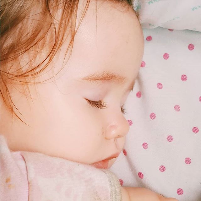 She sleeps 😍😴 I hardly ever wake without her. She's normally up with me before the sun is awake. But today, I got a few hours alone before she woke. God must have known I needed it. 🙌
