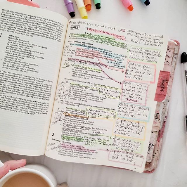 I've heard many people say Hosea is their favorite book in the Bible, and to be honest,  I didn't get it. I liked the book a lot, but a favorite of all 66? 
But now, after really digging in and studying the book of Hosea, I can get it. It's a beautiful picture of God's steadfast, unending, enduring love for us. No matter how far we wander, He is always waiting for us to want to come back to him, to redeem and restore us. It's a love that we can't really wrap our heads around. The word in Hebrew is "HESED" and there isn't a perfect English translation for it. 
Mercy
Steadfast 
Favor
Goodness 
Loyalty
Lovingkindness 
Grace
It's not only a beautiful picture of God's love for us, it's our reality! 🙌❤🙌 .
.
.
.
#wordbeforeworld #womenintheword #womensministry #womenofgod #lovegodgreatly #lampandlight #shereadstruth #goodmorninggirls #jesusandcoffee #christianmom #biblesxcoffee #biblejournaling #notetakingbible #biblestudynotes #biblestudy #biblejournalingcommunity #journalingbible #blogwithheart #homeschoolmom #hosea #hesed #steadfastlove #christian
